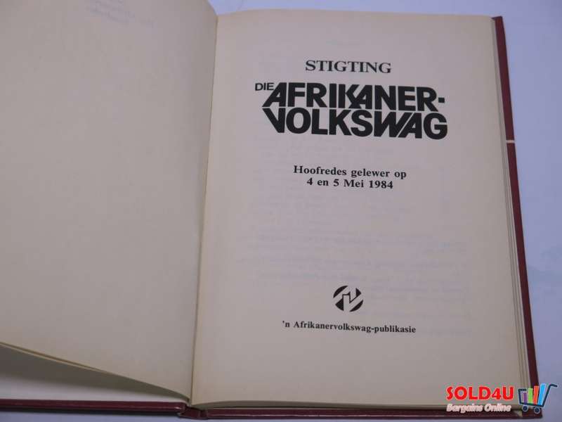 Stigting die Afrikanervolkswag: hoofredes gelewer op 4 en 5 Mei 1984