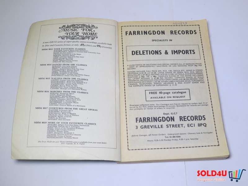 Gramophone September 1973  Classical Record Catalogue Stanley Day
