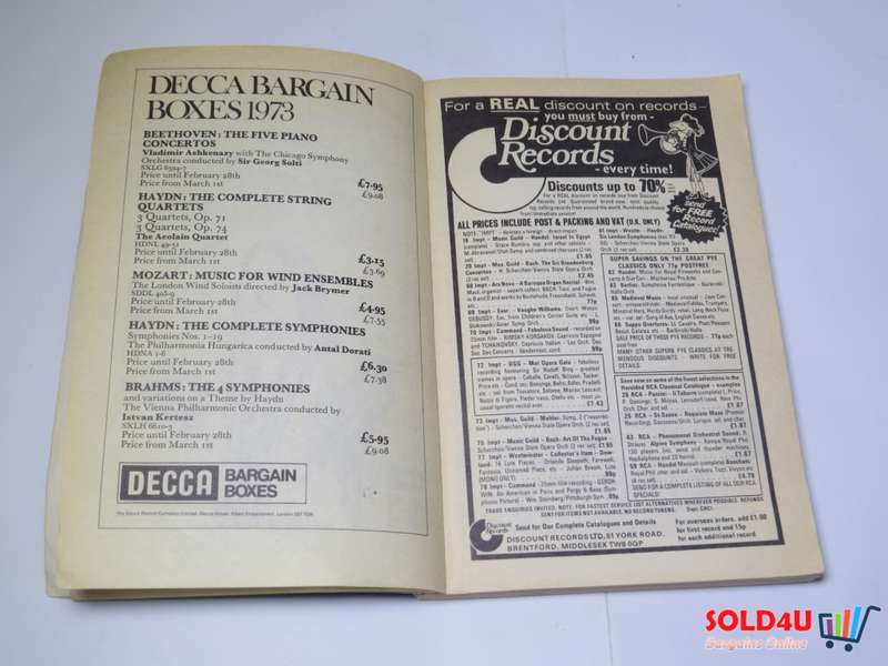 Gramophone September 1973  Classical Record Catalogue Stanley Day