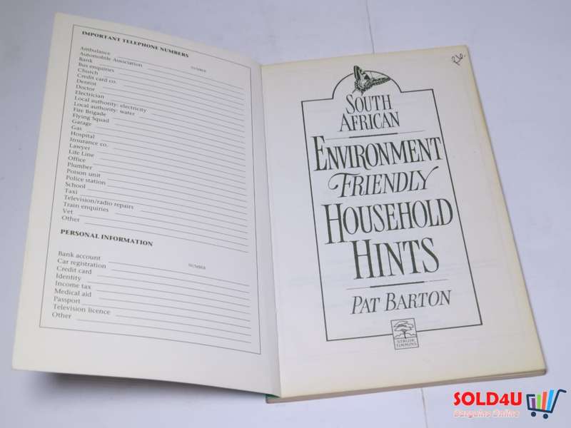 South African Environment Friendly Household Hints - Pat Barton