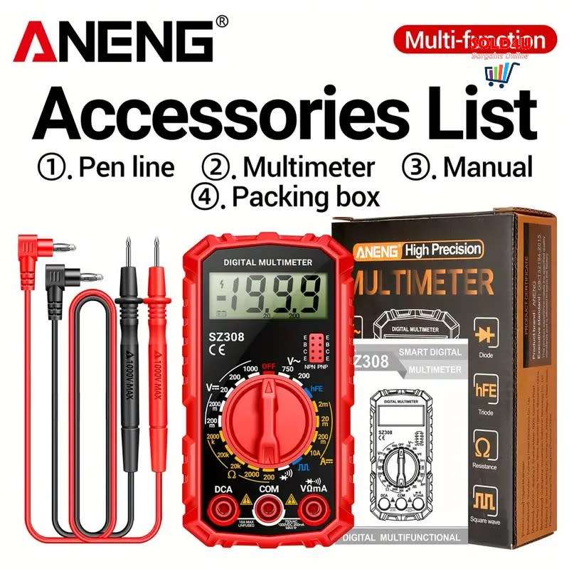 Digital Multimeter AC DC Voltage Resistance Meter Current Meter