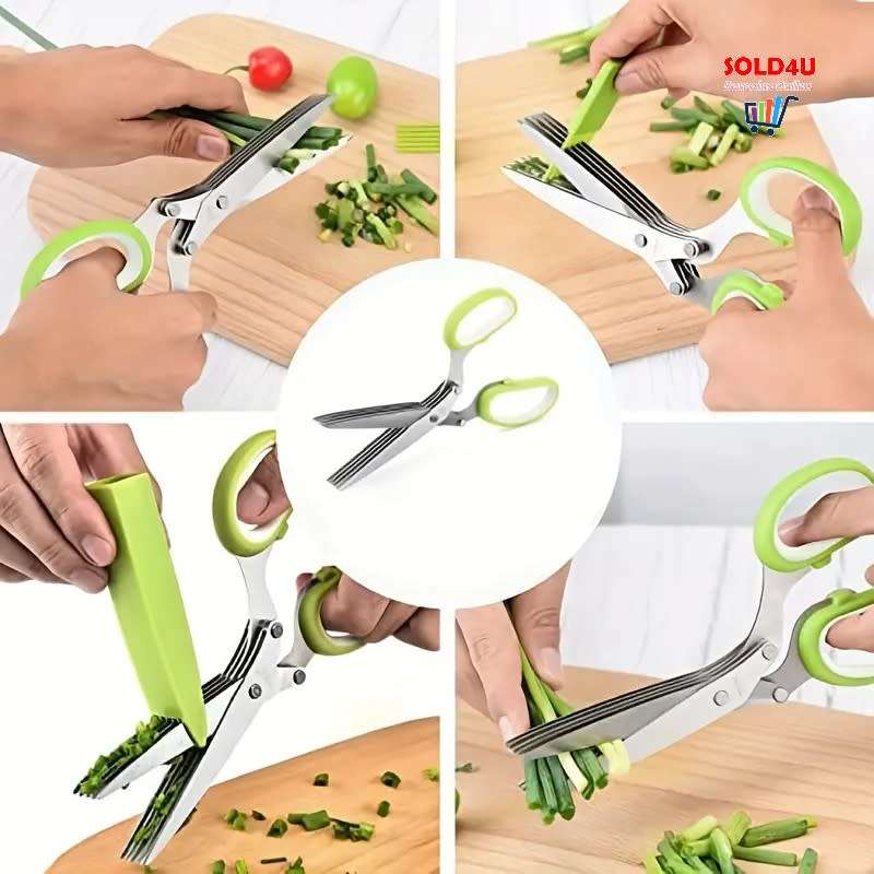 5-Layer Stainless Steel Herb Scissors Set