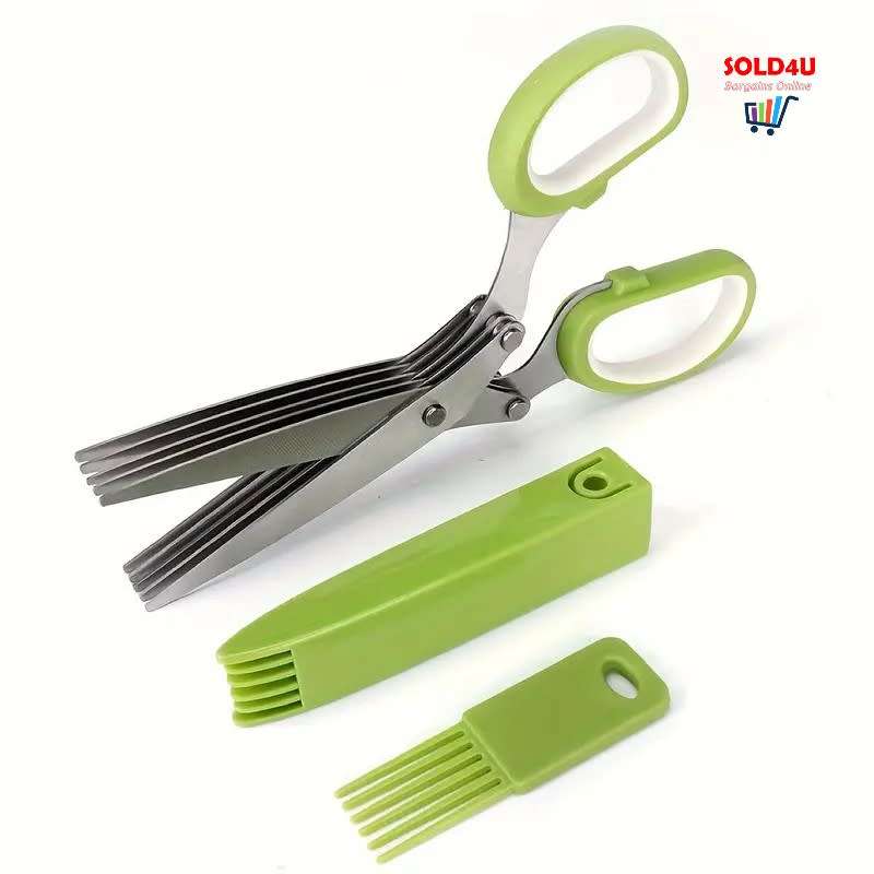5-Layer Stainless Steel Herb Scissors Set