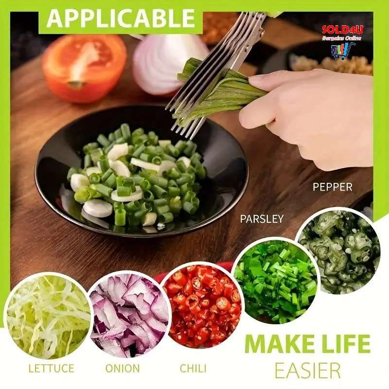 5-Layer Stainless Steel Herb Scissors Set