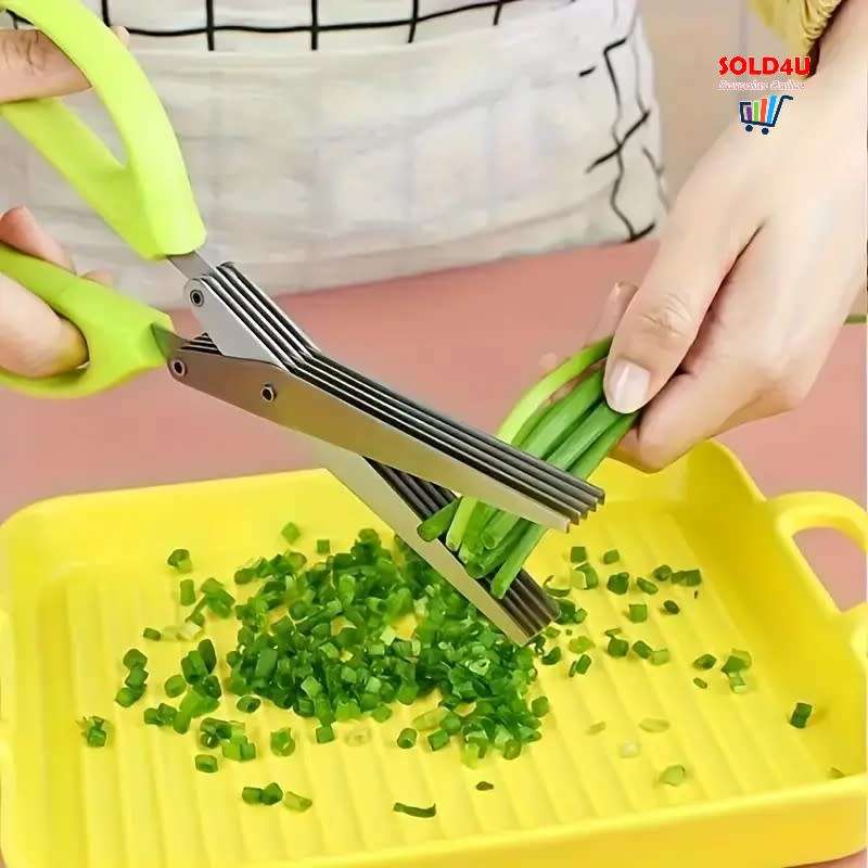 5-Layer Stainless Steel Herb Scissors Set