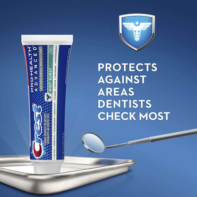 Crest Pro-Health Advanced Antibacterial Protection Toothpaste, Mint Burst, 141Grams (Pack of 4)