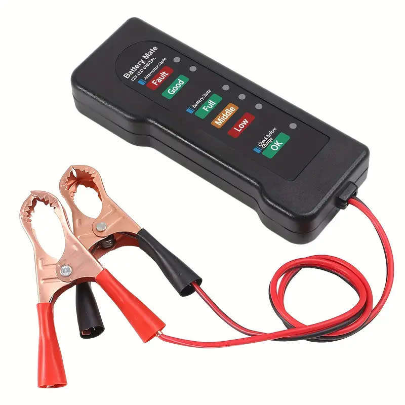 12V Mini Car Battery Tester Digital Alternator Tester 6LED For Motorcycle & Car Auto Battery Tester