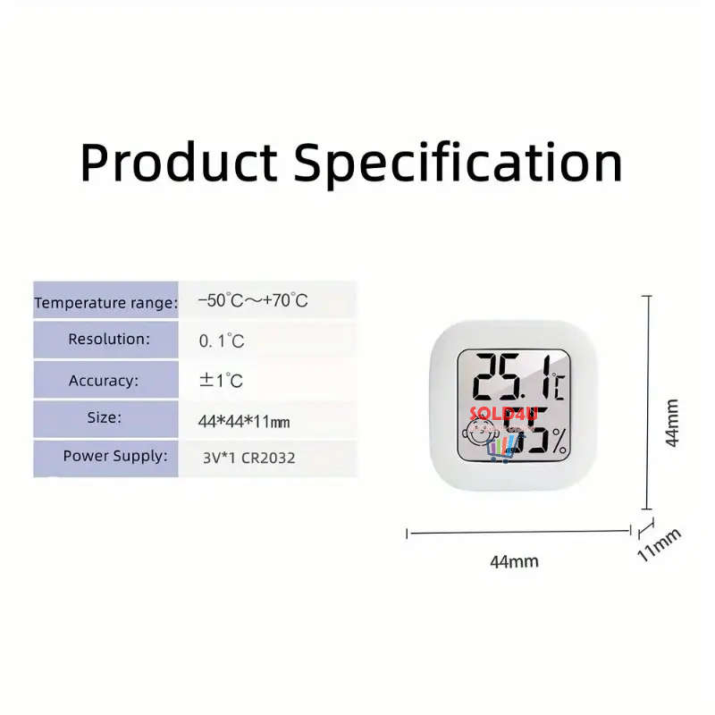Mini LCD Digital Thermometer with Humidity Monitor