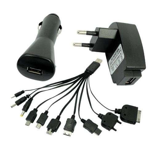 10 in 1 Multi USB Charger Cable + wall / car charger - Brand New