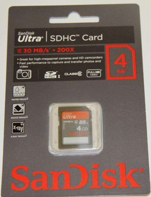 Original Sandisk Ultra SDHC 4GB card Upto 30 MBPS (Class 6) - Brand New