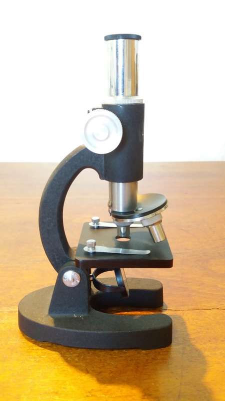 Vintage Microscope in Wooden Box