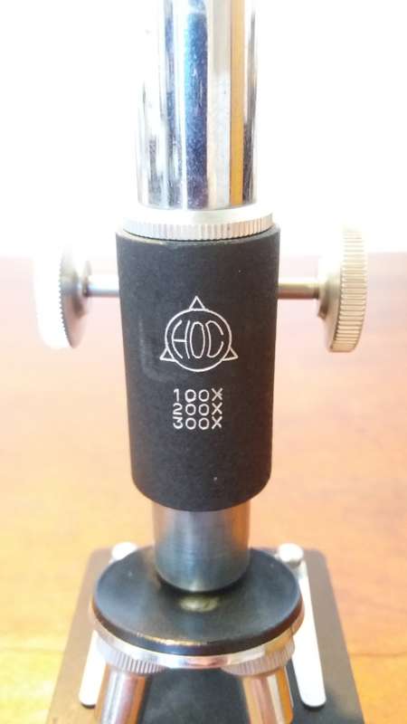 Vintage Microscope in Wooden Box