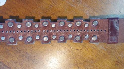 Men's brown genuine leather designer studded belt- size 30-32