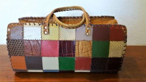 Vintage Retro 70's leather bag/ handbag- very unique