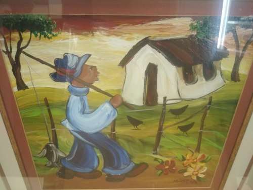 Original Mateka acrylic on canvas painting