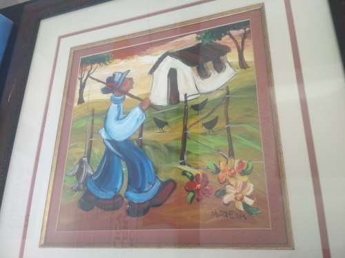Original Mateka acrylic on canvas painting