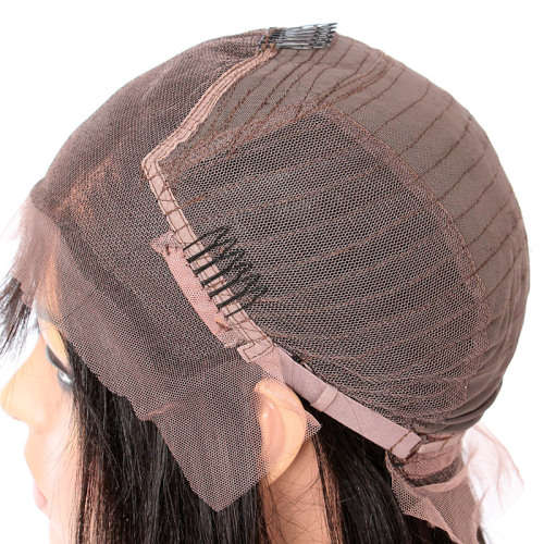 Brazilian Front Lace Wig Natural Black Unprocessed Human Remy Hair - Straight - 9A Grade