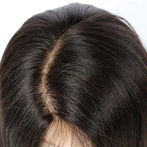 Brazilian Front Lace Wig Natural Black Unprocessed Human Remy Hair - Straight - 9A Grade