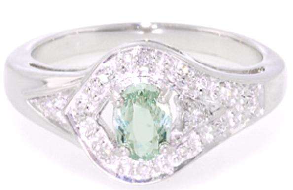 $$$ SALE  $$$$ 18K Certified & Genuine Tourmaline & Diamond Ring in Solid White Gold - R35 000.00