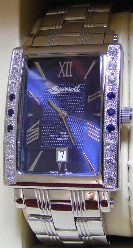 $$$ SALE $$$ Genuine Sapphire & Topaz on a Gents/Mens Ingersoll  Watch