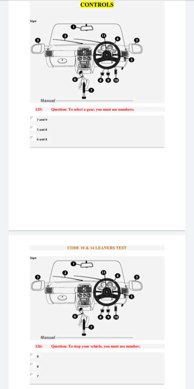 Drivers Learners Practice Test and Answers (Simplified)