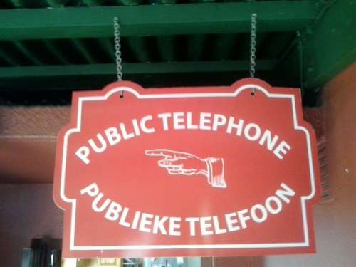 Public Metal Telephone sign - Vintage double sided