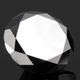 CERTIFIED - 5.100cts NATURAL BLACK DIAMOND - Round Brilliant cut
