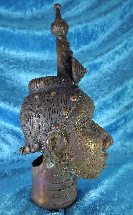 AFRICAN BENIN BRONZE HEAD from SUEZYT
