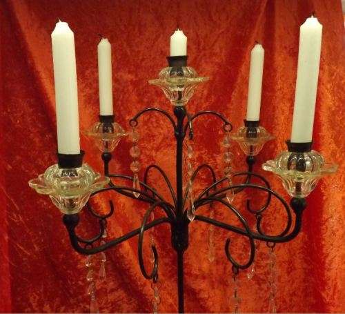 CANDELABRA - GLASS AND BRASS - from SUEZYT