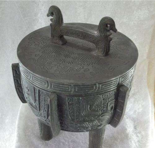 BRONZE WITH VERDIGRIS ORIENTAL VINTAGE ICE BUCKET - REPRODUCTION - from SUEZYT