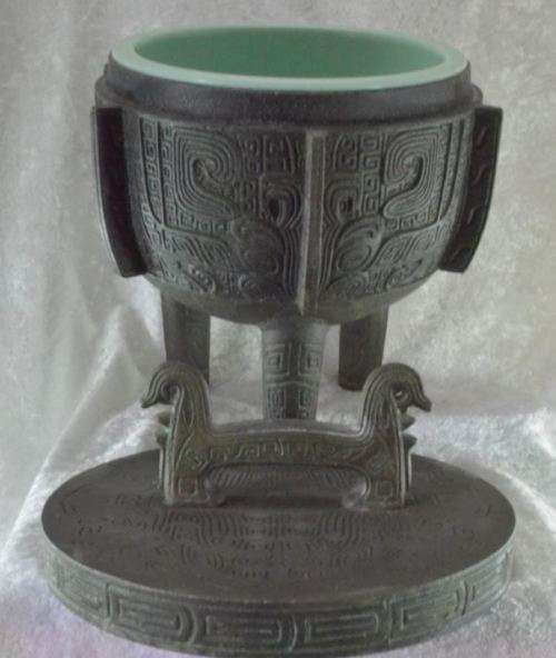 BRONZE WITH VERDIGRIS ORIENTAL VINTAGE ICE BUCKET - REPRODUCTION - from SUEZYT