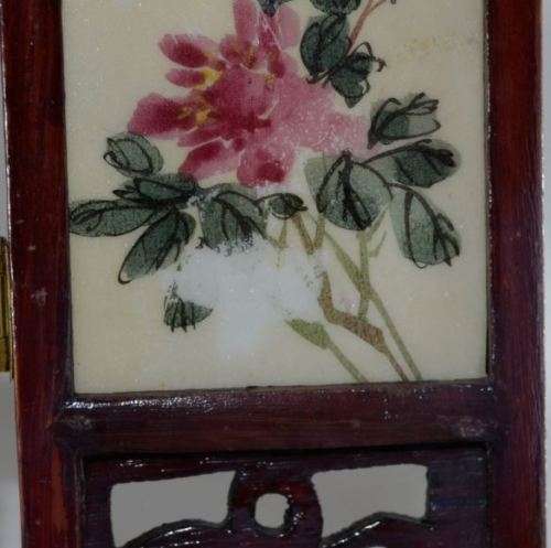 CHINESE VINTAGE CERAMIC TABLE SCREEN OF FOUR DECORATED PANELS from SUEZYT - **FREE SHIPPING**