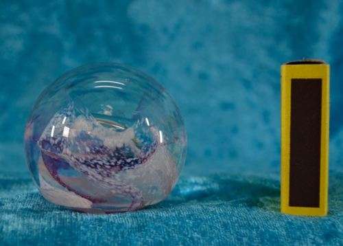 PINK GLASS NUGGET SUSPENDED IN CRISTALLO di MURANO PAPER WEIGHT - from SUEZYT