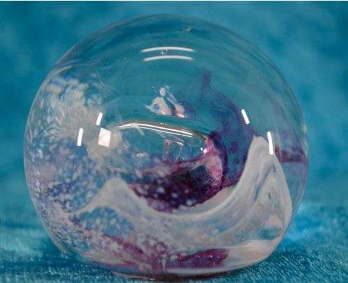 PINK GLASS NUGGET SUSPENDED IN CRISTALLO di MURANO PAPER WEIGHT - from SUEZYT