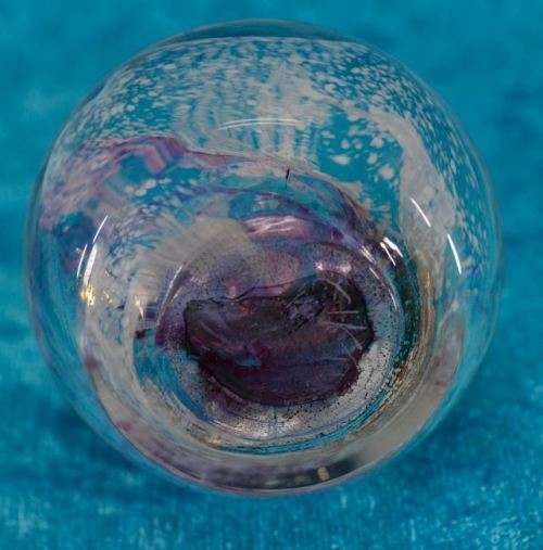 PINK GLASS NUGGET SUSPENDED IN CRISTALLO di MURANO PAPER WEIGHT - from SUEZYT
