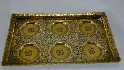 BRASS MINI CUPS  WITH TRAY - 1900'S - from SUEZYT