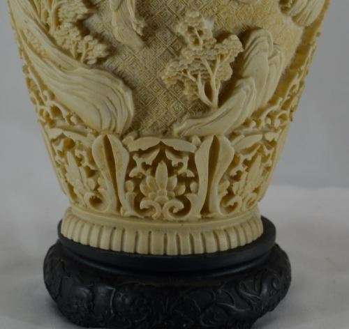 ORIENTAL CARVED SOAPSTONE VASE - from SUEZYT