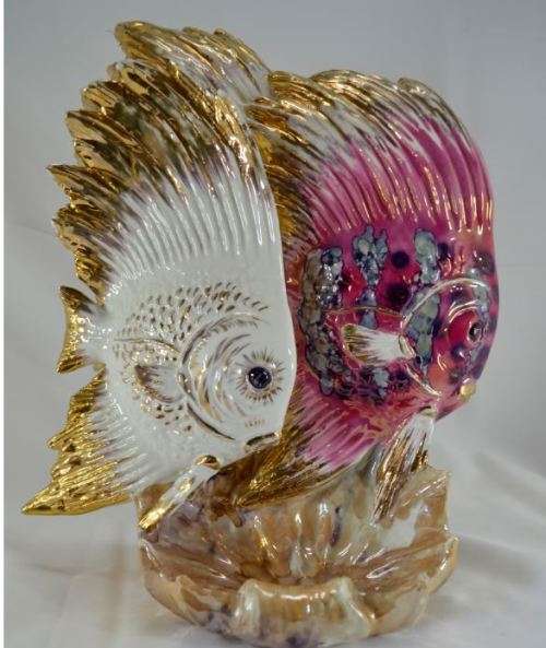 2,5 KILOS - GORGEOUS GOLD ENHANCED ITALIAN ANGLE FISH ORNAMENT - from SUEZYT