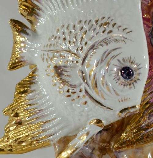 2,5 KILOS - GORGEOUS GOLD ENHANCED ITALIAN ANGLE FISH ORNAMENT - from SUEZYT