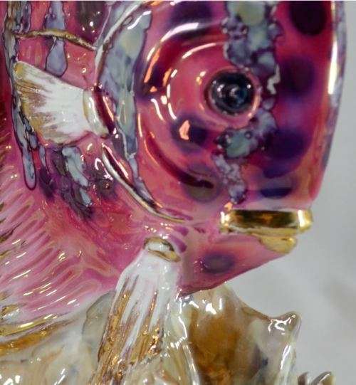 2,5 KILOS - GORGEOUS GOLD ENHANCED ITALIAN ANGLE FISH ORNAMENT - from SUEZYT