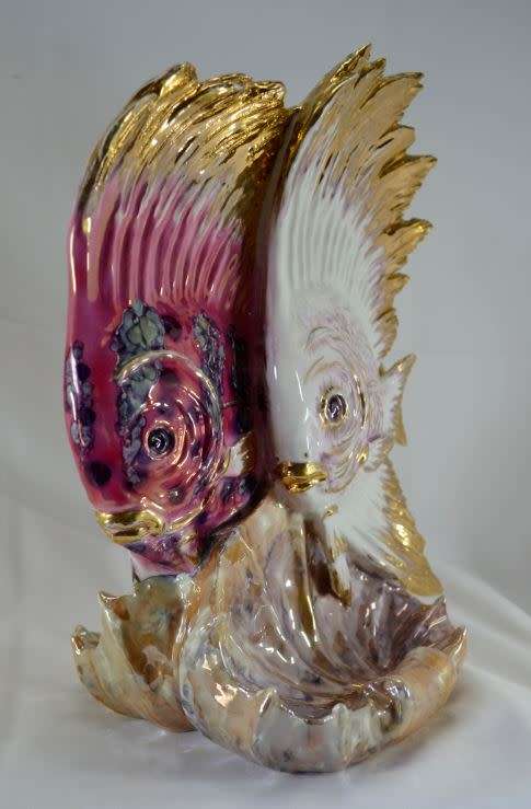 2,5 KILOS - GORGEOUS GOLD ENHANCED ITALIAN ANGLE FISH ORNAMENT - from SUEZYT