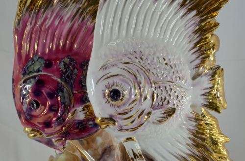 2,5 KILOS - GORGEOUS GOLD ENHANCED ITALIAN ANGLE FISH ORNAMENT - from SUEZYT