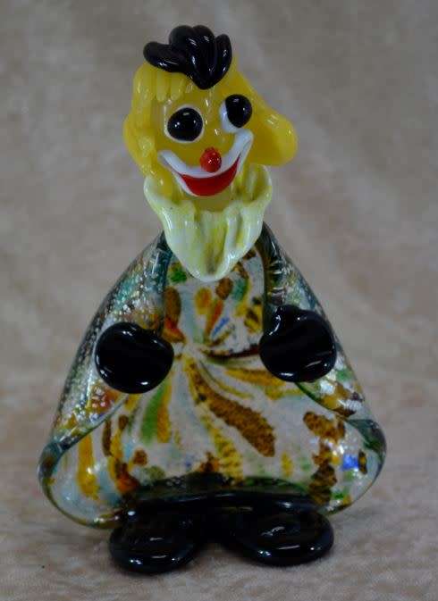 "reserved for cgbooysen" CUTE AND COLOURFUL MURANO GLASS CLOWN - from SUEZYT