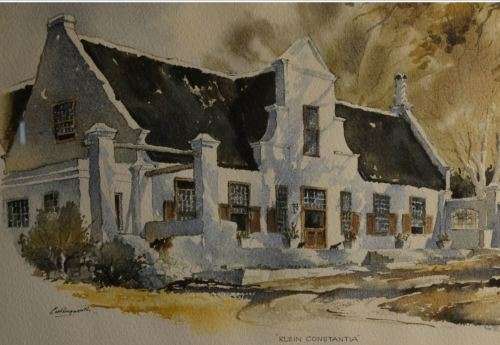 KLEIN CONSTANTIA by JOHN CULLINGWORTH - ORIGINAL WATER COLOUR - from SUEZYT
