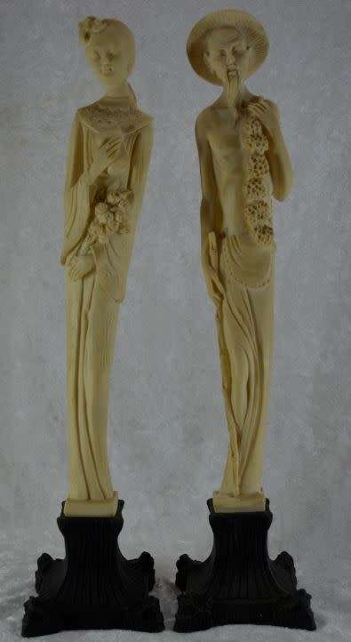 ORIENTAL CARVED BONE FIGURINES - from SUEZYT