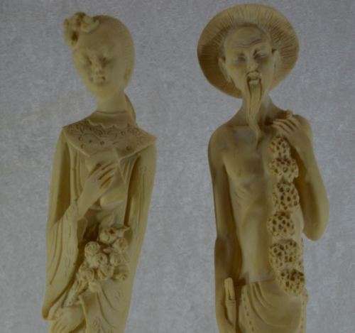 ORIENTAL CARVED BONE FIGURINES - from SUEZYT