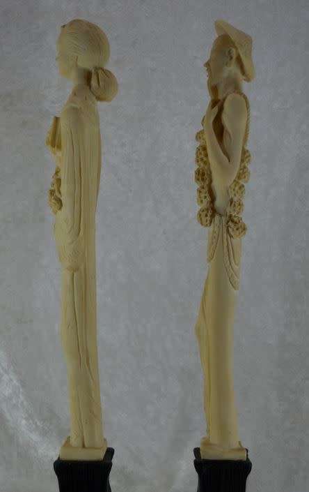 ORIENTAL CARVED BONE FIGURINES - from SUEZYT