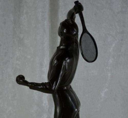 SPELTER TENNIS PLAYER BY WILHEM ZWICK - ANTIQUE =  from SUEZYT
