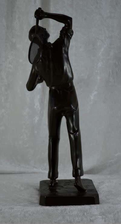 SPELTER TENNIS PLAYER BY WILHEM ZWICK - ANTIQUE =  from SUEZYT