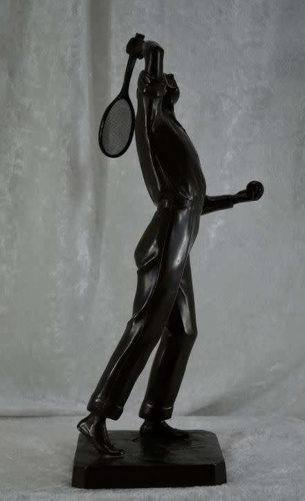 SPELTER TENNIS PLAYER BY WILHEM ZWICK - ANTIQUE =  from SUEZYT